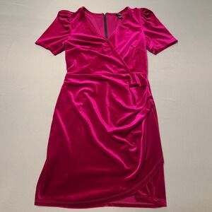 Wild Fable Velvet Mini Dress XS Fuchsia Ruched Y2k Party Cocktail Luxury Chic